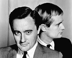 スーツ姿の二人の男性の白黒ポートレート