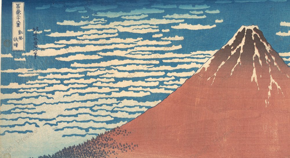 South Wind, Clear Sky (Red Fuji) — watermarked preview